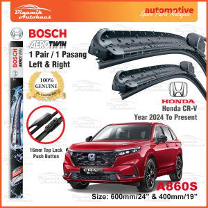 Honda CRV Year 2024 To Present Car Windshield Soft Flat Front Wiper Size 24" & 19" Inch (1 Pair) Bosch AeroTwin A860S Wiper