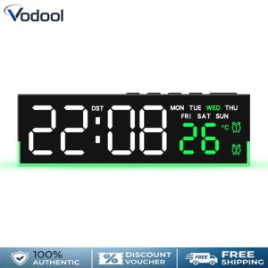 LED Alarm Clock with Atmosphere Lights LED Clocks USB Charging Port Digital Clock for Bedroom Home Living Room Office