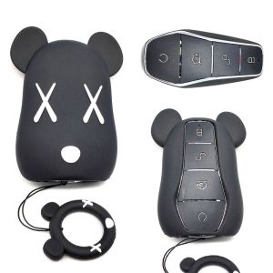 Cute Cartoon Car Key Case Cover for BYD Atto 3 Remote Smart Protect Shell Keychain Auto Accessories