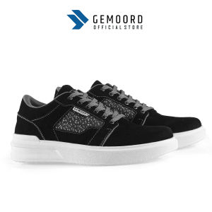 Gemoord G2416 Sneakers Pria Kasual Kulit Warna Hitam Elegan - Sepatu Kerja Hangout Kuliah Trendy