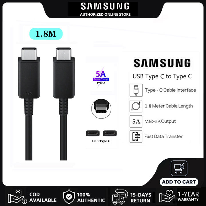 Samsung Cable Type C 5A Cord USB C to USB C Cables EP-DX510