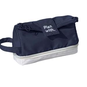 Hai Lớp Túi đựng bút chì đơn giản bút chì Trường hợp dung tích lớn Túi đựng bút chì cặp đi học rào có thể gập vật tư văn phòng