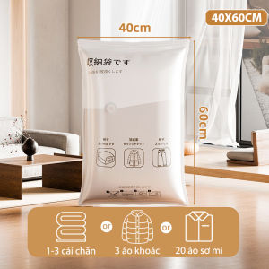 Túi Hút Chân Không Bảo Quản Quần Áo Chăn Màn Ga Gối Đựng Hành Lý Du Lịch 5 Lớp Dày Dai Chống Bụi Ẩm Mốc Tiết Kiệm 80% Không Gian