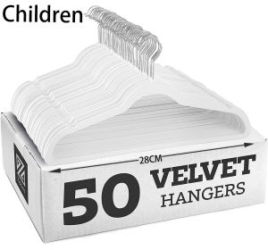 50pcs Velvet Childrens Hangers Beige White Black Gray Pink Elegant Designs - Premium Velvet Kids Hangers from Style Supply 50pcs Anti-slip Velvet Baby Hangers Ultra-thin and beautiful home companion Estetik Organized