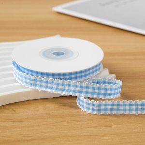 CRUSHES 10 Yard Plaid Ribbon Gift Wrapping Bouquets 1CM Korean Ribbons Creative Easy Cut Gingham Ribbons Flower Bouquet Wrapping
