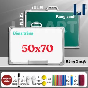 Bảng 2 Mặt Có Từ Tính – Xanh Viết Phấn & Trắng Viết Bút Lông Kèm Phụ Kiện LIM ART