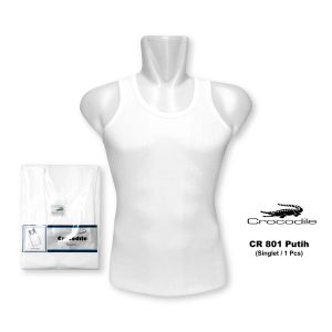 Kaos Singlet Pria CROCODILE CR 801 PUTIH ISI 1Pcs