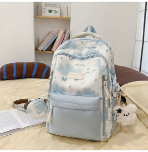 New Japanese Style ins Highly stylish fresh sweet and cute butterfly graffiti backpack for middle and high school students lightweight double shoulder bag