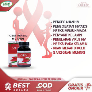 Obat Pencegahan HIV AIDS Pria Wanita Mencegah Penularan Virus HIV Infeksi Aids Penyakit Kelamin Menular Infeksi Kelamin Ruam Merah Di Kulit OIL FIT Kapsul Buah Merah Papua