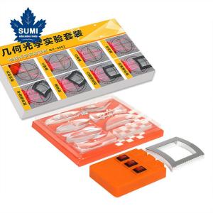 Optics Experiment Kit 10 Pieces Plastic Set with Light Source Acrylic Parallel Lens Concave Convex Lenses Prism for Geometric Optical Lab Equipment Exploring the Refraction and Reflection of Light