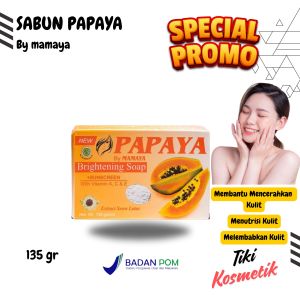 Sabun Papaya Facial Wash  Pepaya Pencerah Kulit Menutrisi Melembabkan Suncrean Perlindungan Sinar UV BPOM 135 Gr Whitening