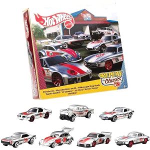 Authentic Hot Wheels JHF01 Silver Series 80th Mattel Anniversary Replay The Classic Diecast Metal Set of 7s 1:64 Scale