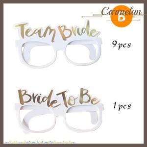 [Carmelun] แก้วกระดาษปาร์ตี้สละโสดเจ้าสาวสีขาวสีโรสโกลด์