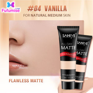 SANIYE All Day Matte Foundation | Foundation Cair Matte Poreless | Liquid Foundation | Dengan Pelembab | 3 Warna | Full Coverage