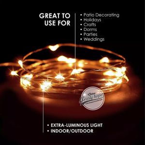 Lampu tumbler 2M kawat LED WARM WHITE / lampu hias batrai LED WARM WHITE