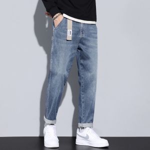 IELGY Mens Pants Summer Thin Cropped Jeans Mens Loose Straight New Mens Pants