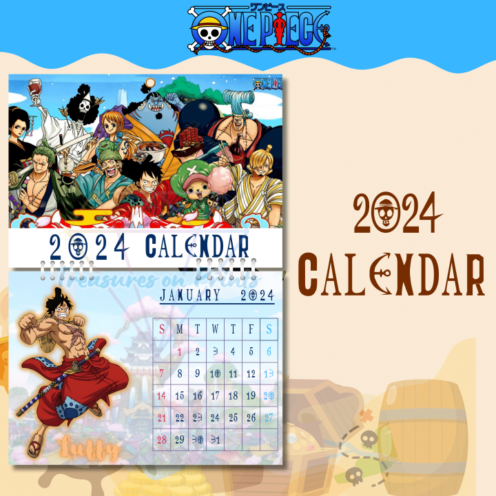 One Piece Wall Calendar | 2024 Calendar | 2025 Calendar | Wanted Poster ...