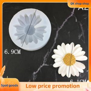 ✨QK shop✨ Daisy Chamomile Flower Silicone Mold With Hole Car Aromatherapy Epoxy Handmade Soap Candle Mold DIY Decoration Candy Icing Mold