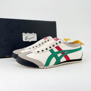 "Genuine Product Tiger Shoes Classic Beige White/green Mens and Womens Canvas Non-slip Lazy Shoes Comfortable Breathable Casual Sneakers 1183A360
