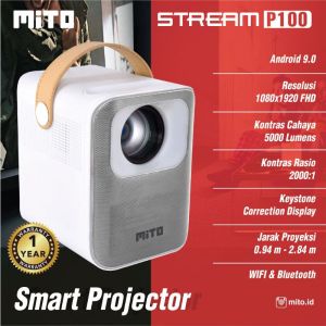 MITO SMART PROJECTOR STREAM P 100 P100 FREE TRIPOD ORIGINAL GARANSI RESMI ORIGINA