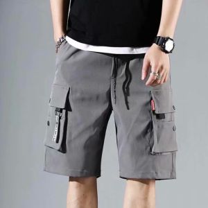 กางเกงขาสั้นแฟชั่น กางเกงลำลองผู้ชาย เอวยางยืด ทรงสวย ใส่สบาย กระเป๋าหลายช่อง