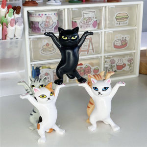 Cat Pen Holder Dancing Cat Headset Bluetooth holder Decoration Cute Toy Desktop office decoration Creative Birthday Gift For PVC Handmade Earphone Headphone stand rack [Wondering]