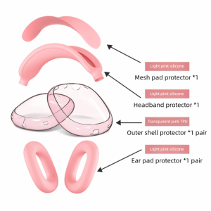 NOBLELYN Silicone Ear Pads Cushion Cover Four Piece Set Replacement Earphone Protective Case Headphone Accessories Earphone Shell Cover for Apple Airpods Max
