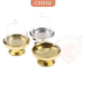 [COD] CHENJ 4PCS CLEAR Candy ผู้ถือขนมคัพเค้กแสดงขาตั้งถาดแต่งงานของขวัญ boxs