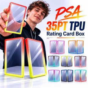 OKKFINE Full Wrap PSA 35PT Graded Cards Protector Transparent TPU Card Sleeve Box Exclusive Gradient Colors Card Protective Case Card Display