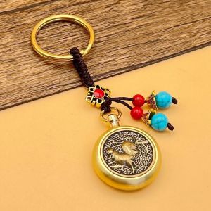 Brass Material ，12 Zodiac Keychain ， Transfer Money to Accumulate Wealth and Attract Wealth ， Charm