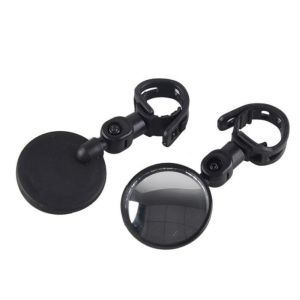 SG  2pcs Universal Cycling Bicycle Rear View Mirror 360 Degree Rotation Oval Mirror Bike Safety Accessorie