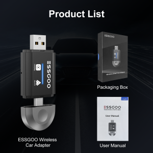 ESSGOO Multifunction Mini CarPlay Box PL6 2 In 1 Wireless Carplay & Android Auto Adapter With Intelligent Voice Control Plug & Play