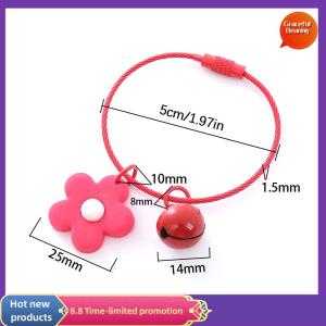 Graceful Candy Colors Flowers Key Chain Sweet Wire Rope Pendant With Bell Car Key Ring Backpack Charms Bag Decor