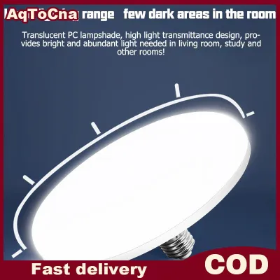 AqToCna Bóng Đèn LED siêu sáng 12W 15W 20W 30W 50W 220V đèn LED UFO trong nhà ánh sáng trắng ấm áp Đèn bàn nhà để xe