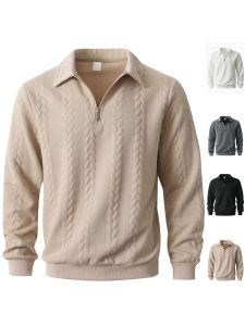 Sweatshirt Keep Warm Half-Zip Pullover/Comfortable Collar Casual Wear/Zip-Up Top/Mens Fashion/Relaxed Fit