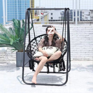 Quivlox Swing Chair Hammock Stand Egg Chair Frame Hanging Holder Indoor Outdoor Patio Garden Lounger