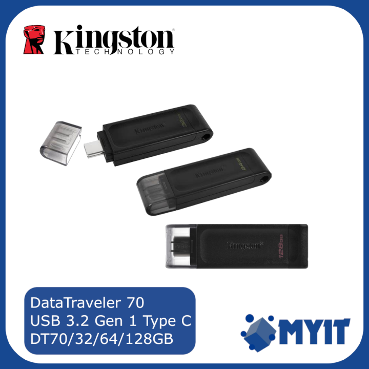 Kingston DataTraveler 70 (DT70) USB 3.2 Type C Gen 1 Flash Drive 32GB ...