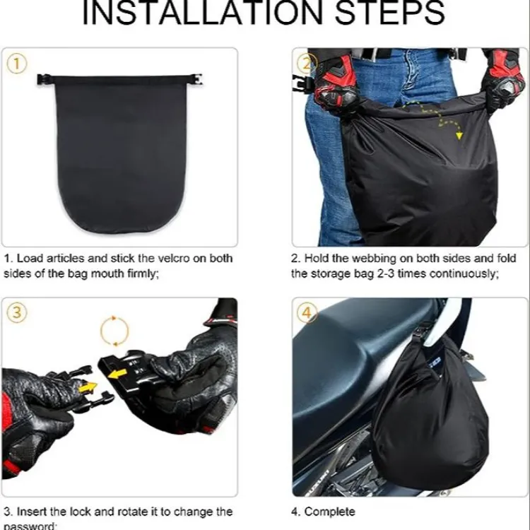 T2P Lockable Helmet Bag 30L Motorcycle Helmet Bag With Pouch