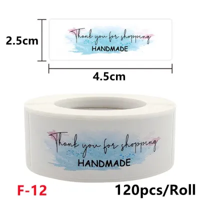 🇲🇾 250pcs/roll Rectangle Flower Thank You Sticker Terima Kasih Handmade Seal Labels For Gift Envelope Stationery Stiker