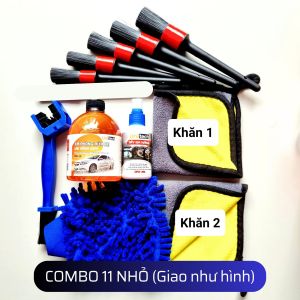Combo 11 món rửa xe & rửa sên phụ kiện chăm sóc và bảo dưỡng xe giá rẻ (Giao như hình)