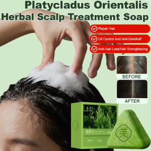 Anti-Hair Loss Soap Platycladus orientalis Usman Shampoo Soap Natural Herbs Scalp Oil Control Cleansing Soap