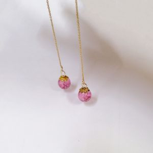 Pink Quartz Crystal Earrings