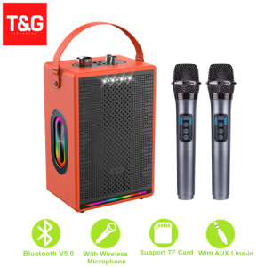 SK-2079 Shocking Bass Sound Karaoke Wireless Bluetooth RGB Speaker Multi Function with Dual Wireless Microphone