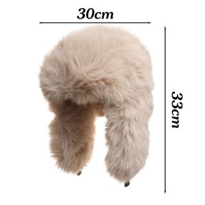 Korean Autumn and Winter Plush Hat Women Ear Protection Panama Russian Cap Warm Headgear Girls INS Fluffy Thicken Hats