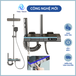 Bộ Sen tắm Cao Cấp Sen Cây Phím Đàn Piano Cao Cấp Bằng Đồng Thau Mạ Titan Có Đèn Led Và Hiển Thị Nhiệt Độ