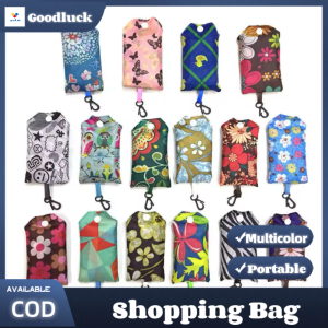 Goodluck Reusable Foldable Grocery Shopping Bag Machine Washable Groceries Bags Sturdy Lightweight Nylon Bags Random