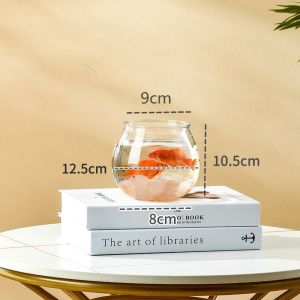 OUTOPEN Plastic Fish Bowl Clear Transparent Round Fish tank Plastic Portable Bowl Good View Small Aquarium Fish bowl