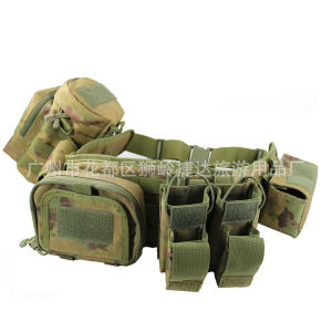 Camouflage tactical waist belt for outdoor use MOLLE Combination Belt Multifunctional Carrying Gear Storage Five-Piece Tool Kit