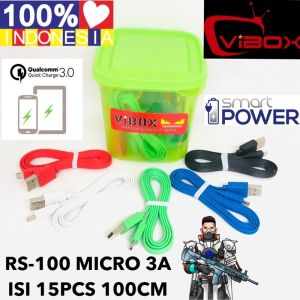 {isi 15pcs} kabel data toples vibox rs-100 micro 1meter original kabel charger micro RS100 for android smartphone