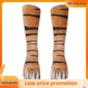 ✨QK shop✨ Funny 3D Print Animal Paw Socks For Women Men Novelty Tiger Cat Dog Mid-tube Stockings Creative Foot Paw Printed Socks Gifts